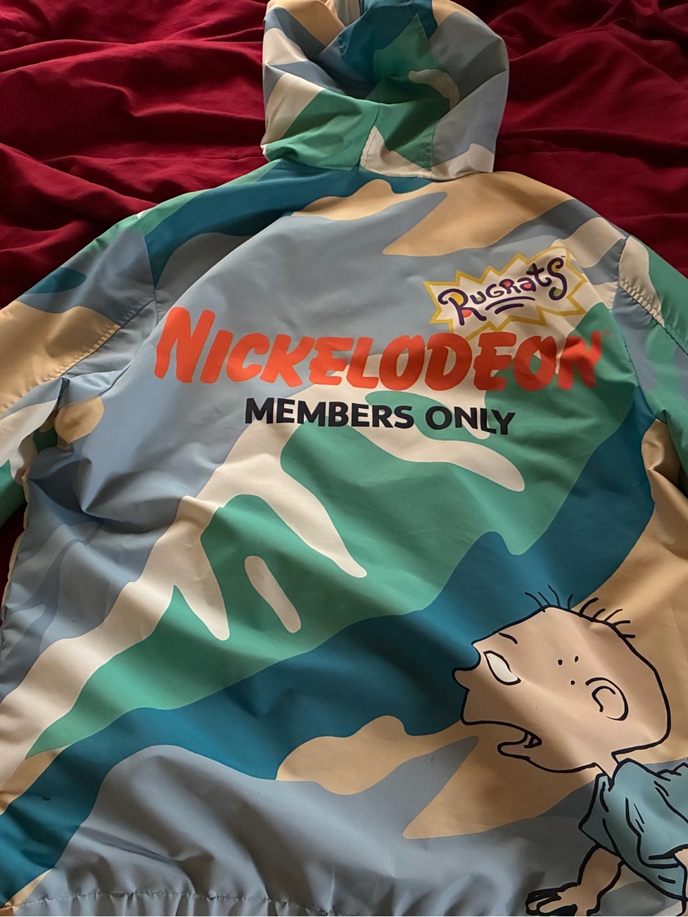 Nickelodeon Teal & Green Camo Kids' Hooded Raincoat